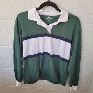 Hollister Must-Have Collection Men's Small Striped Long Sleeve Polo Shirt